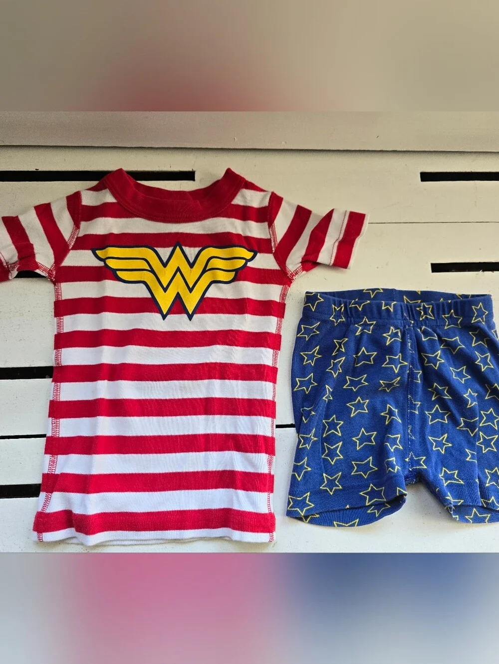 Hanna Andersson Red, White & Blue Wonder Woman-Inspired Tee and Star Shorts